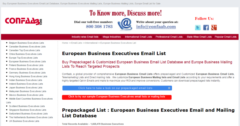 European business decision makers executives email list